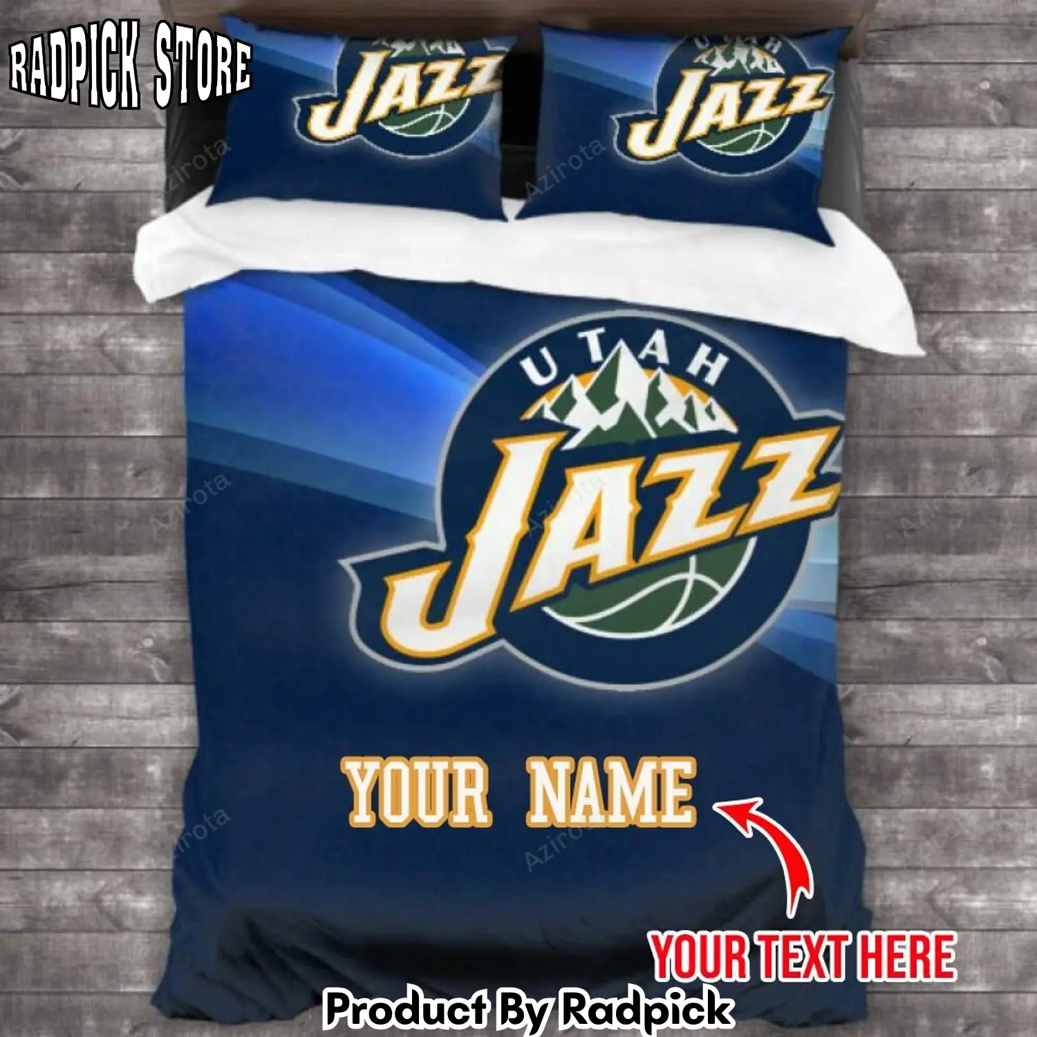 Radpick utah jazz 6 personalized custom bedding sets king queen twin bedding set hf2 rp327582